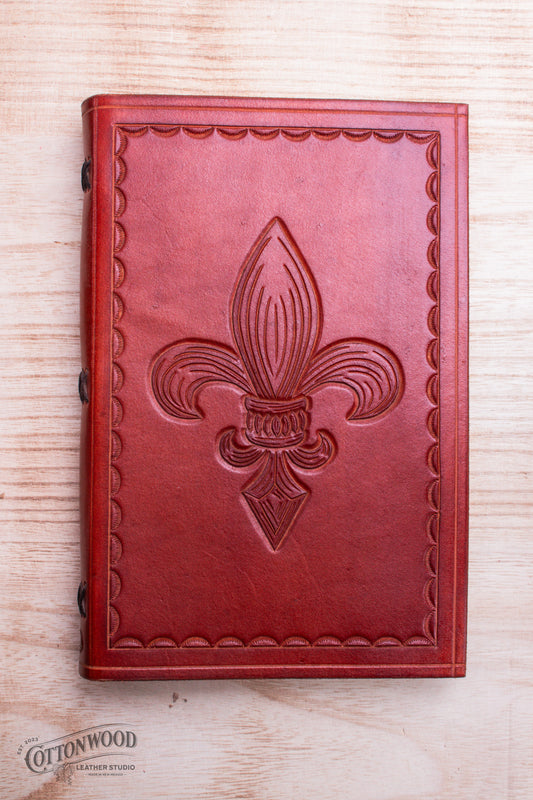 Fleur De Lis Leather Journal