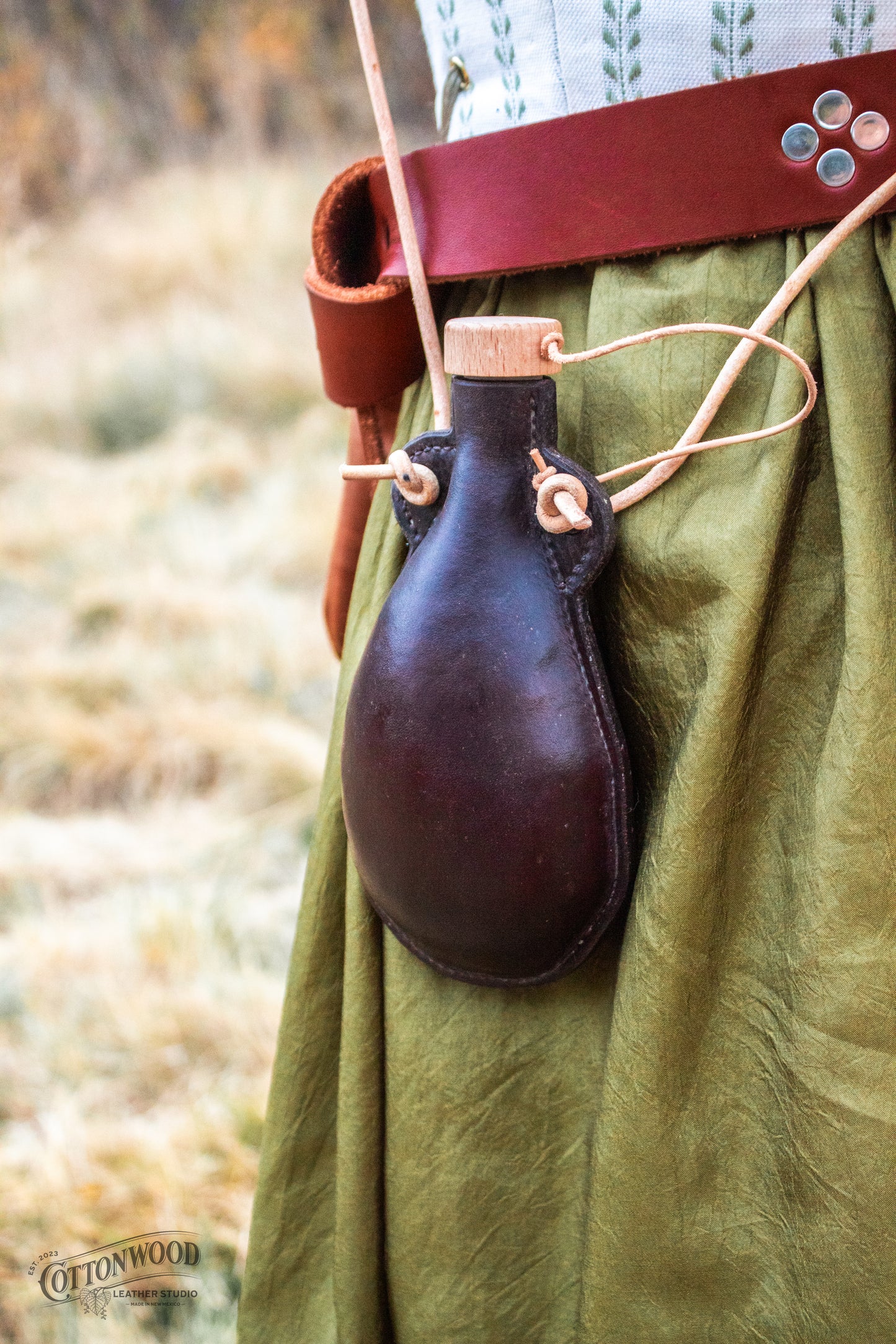 Medieval Leather Costrel