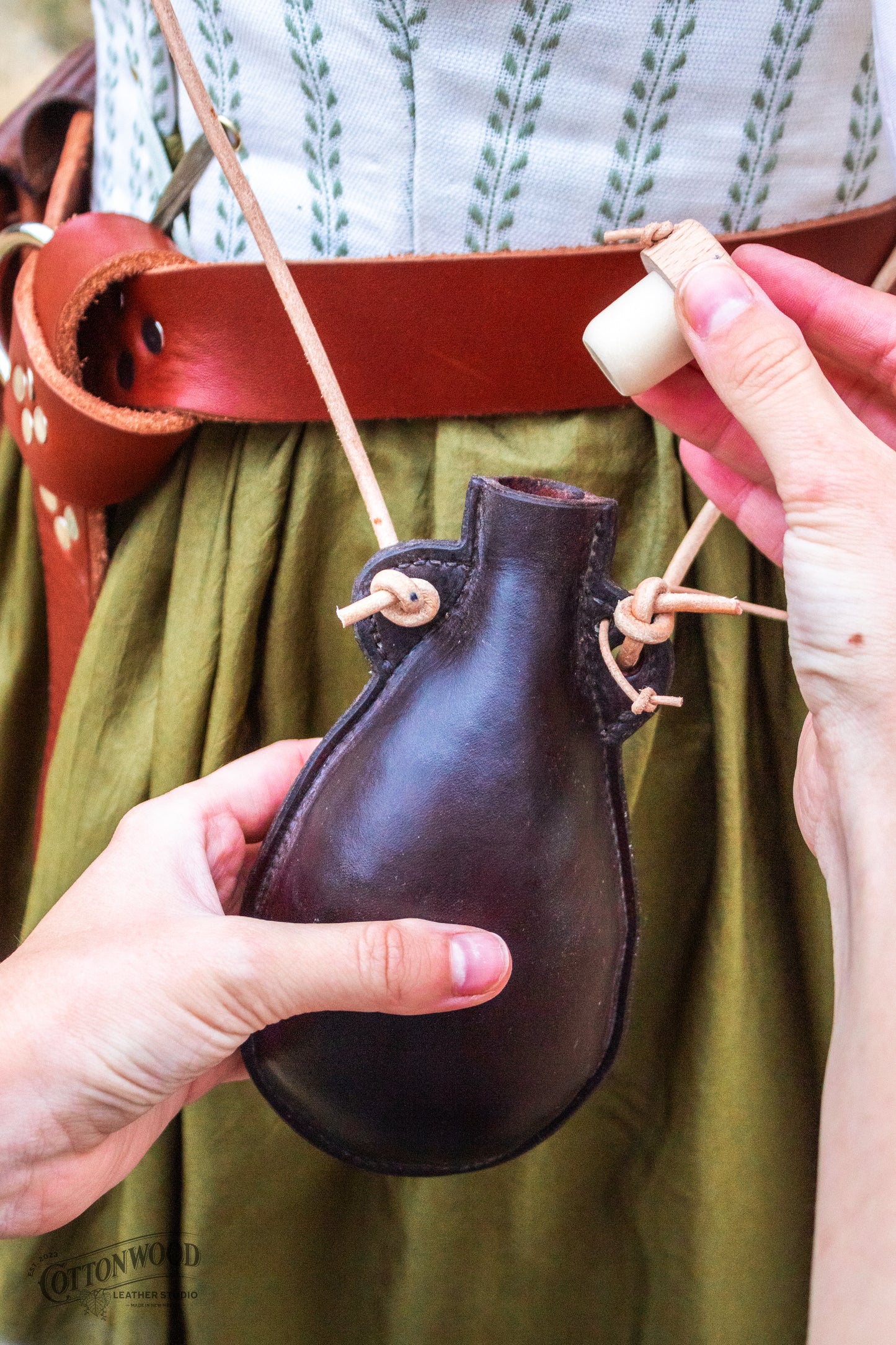 Medieval Leather Costrel