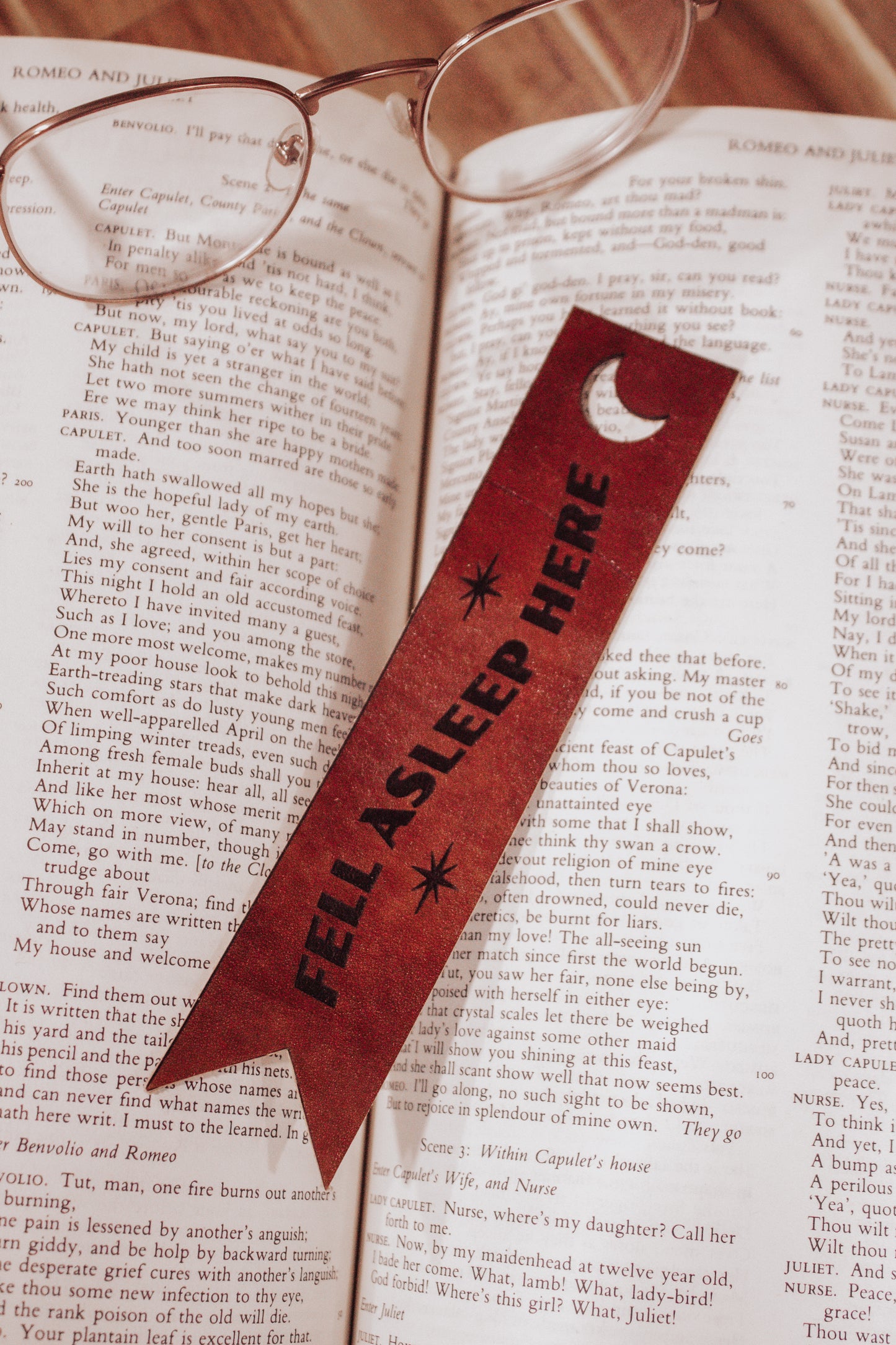 Fell Asleep Here Leather Bookmark