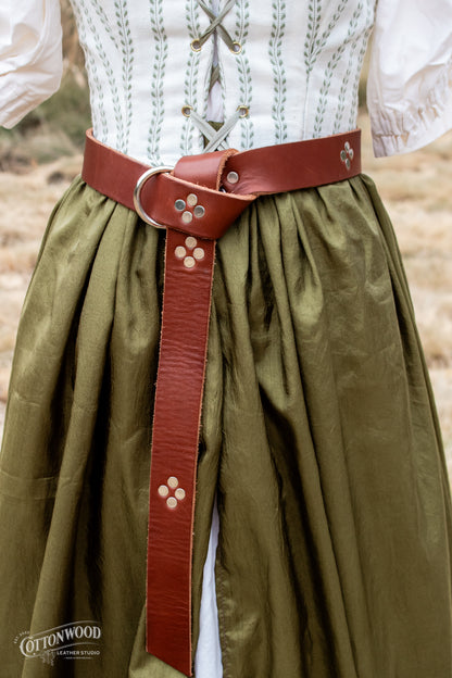 Brown Studded Ring Belt